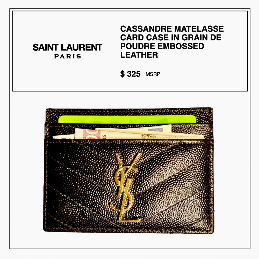 YSL | Saint Laurent Card Case | YSL Wallet Accessory | Designer Leather Wallet